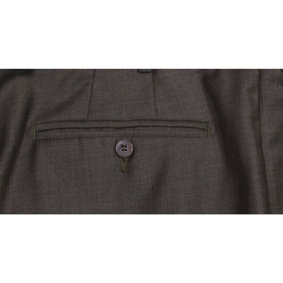 Zanella Todd Dark Green Flat Front Wool Dress Pants Trousers 38x26 - Picture 3 of 7